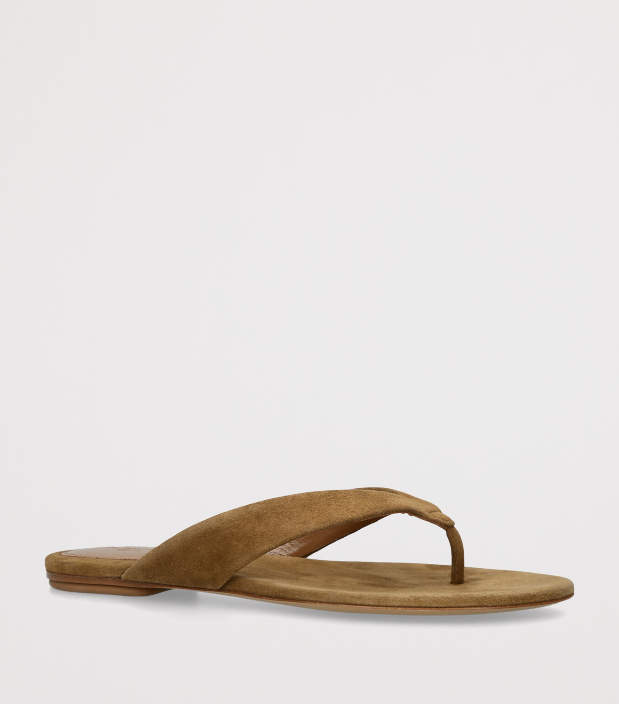 Le Monde Beryl Suede Flip Flops Taupe Image 3