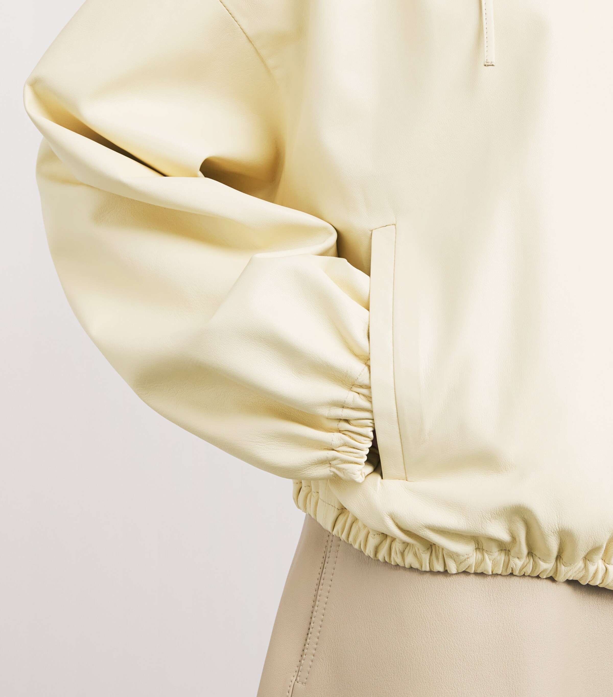 Fabiana Filippi Womens Leather Tie-Detail Bomber Jacket Burro Image 6