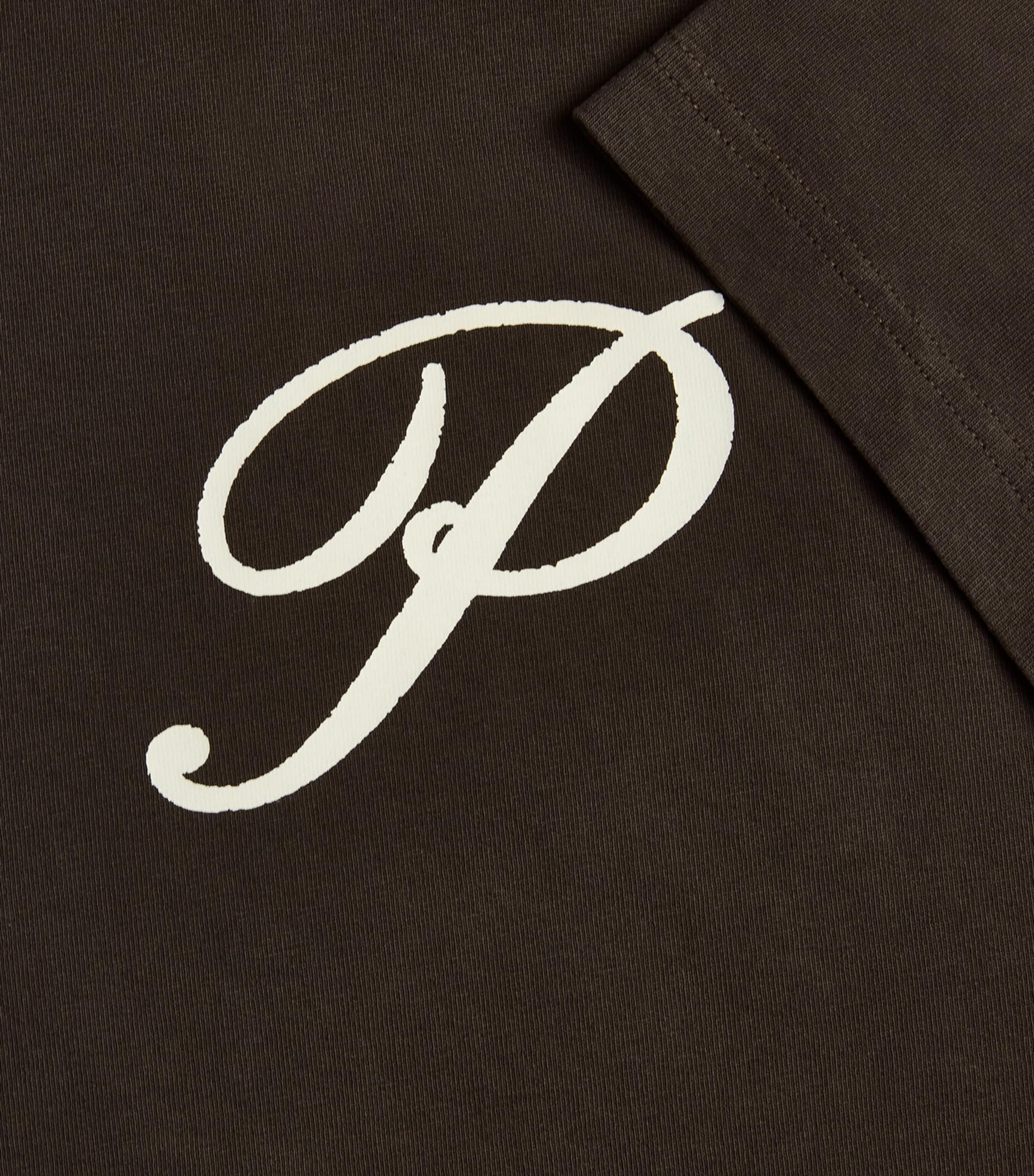 Picante Mens Organic Cotton Gallery Logo T-Shirt Brown Image 6