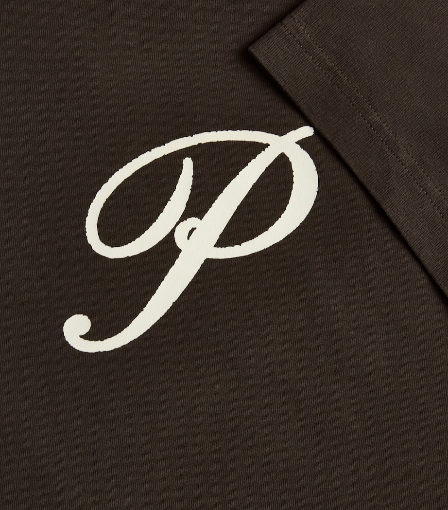 Picante Mens Organic Cotton Gallery Logo T-Shirt Brown Image 6