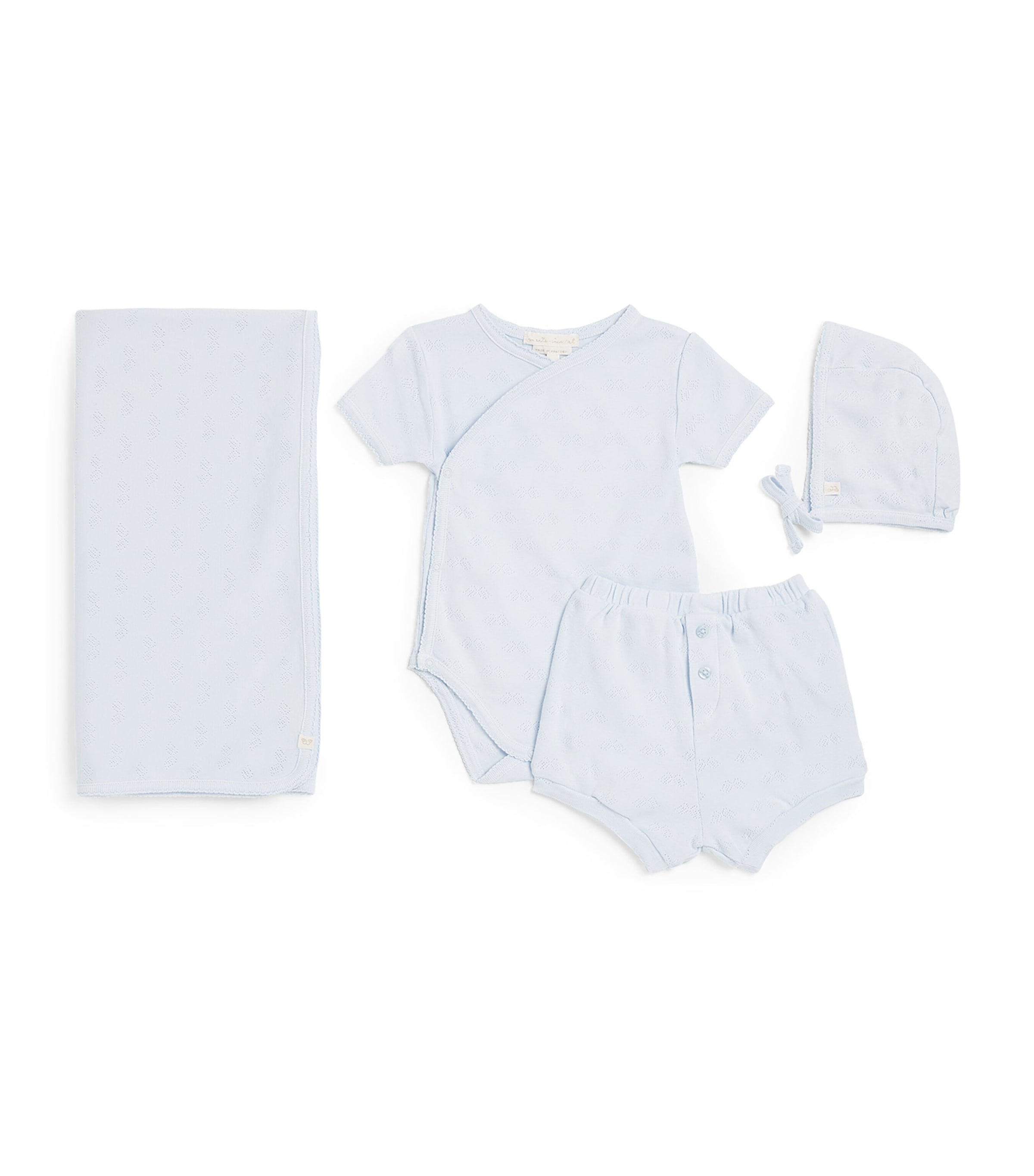 Marie-chantal Cotton Pointelle Andi Gift Set In Blue