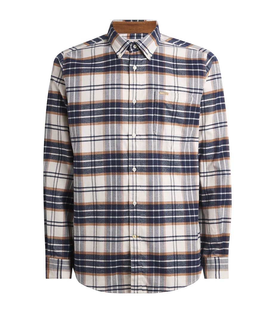 Barbour Mens Check Portdown Shirt Ecru Image 1