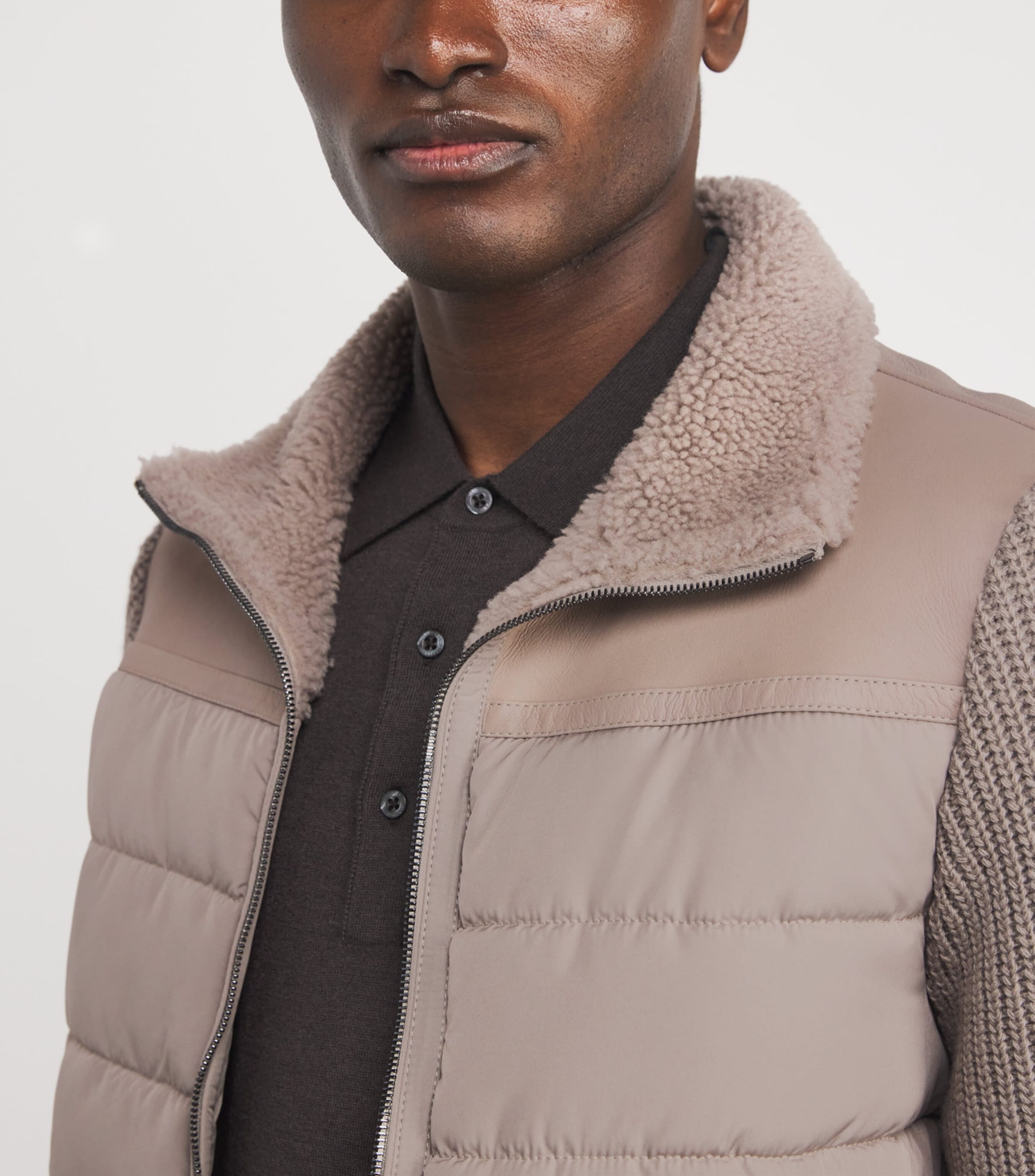 Shearling-Trim Padded Jacket 033 NATURAL/ BEIGE Image 6