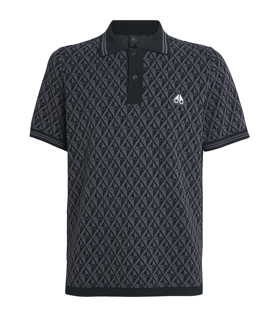 Cotton Monogram Polo Shirt 1918 BLACK/CEMT MONO Image 1