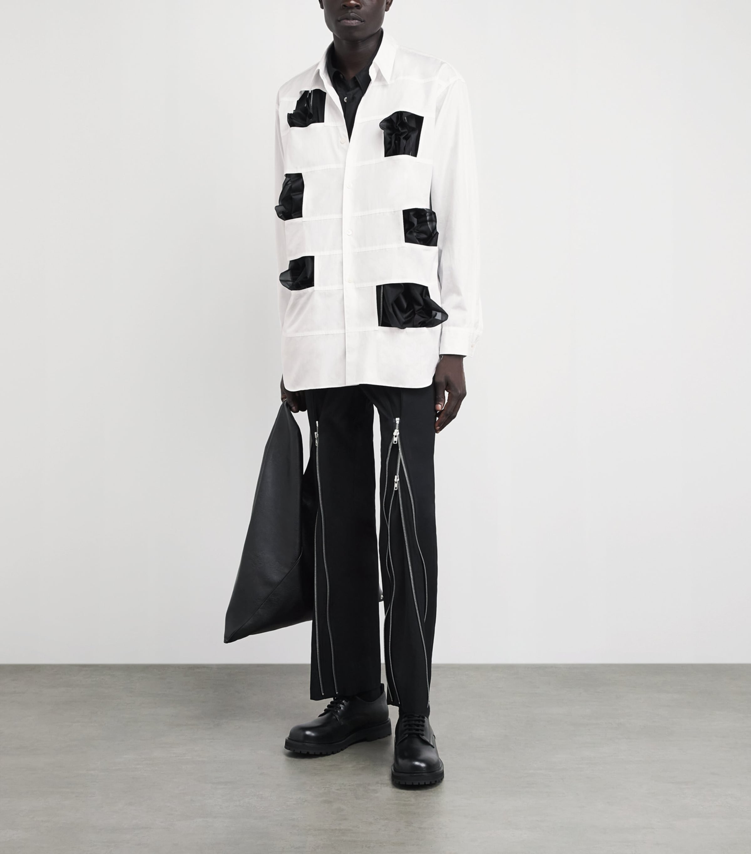 Comme Des Garçons Homme Plus Mens Cotton Cut-Out Shirt White Image 2