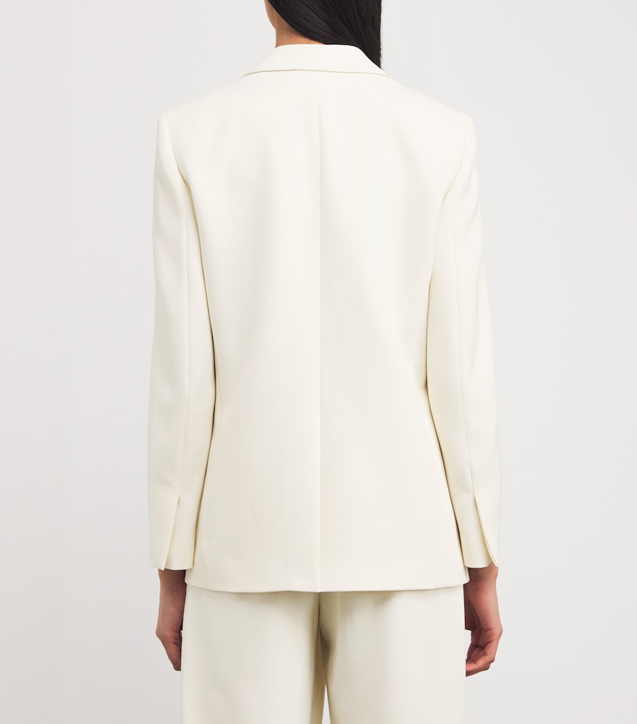Theory Womens Crepe Double-Breasted Blazer Rice Image 3