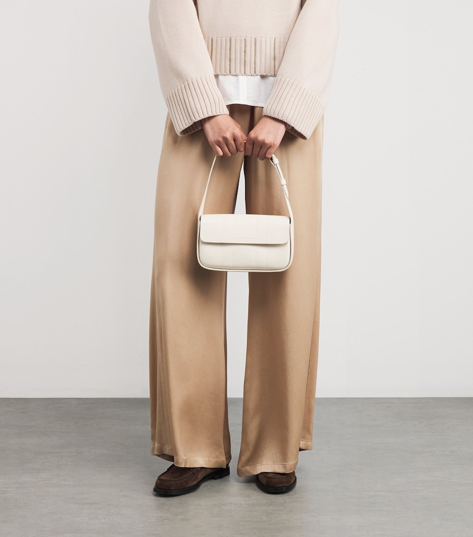 Harrods Leather Baguette Bag Birch Image 5