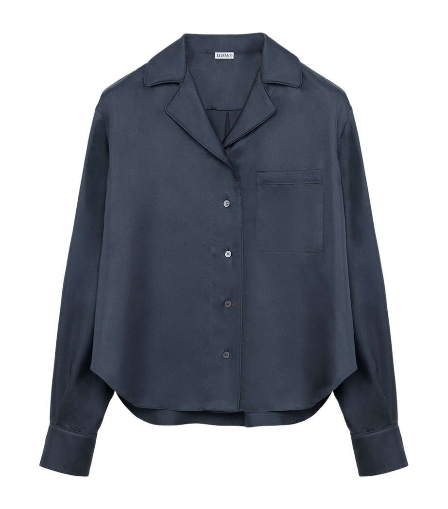 LOEWE Womens Silk Pyjama Shirt Dark Grey Image 1