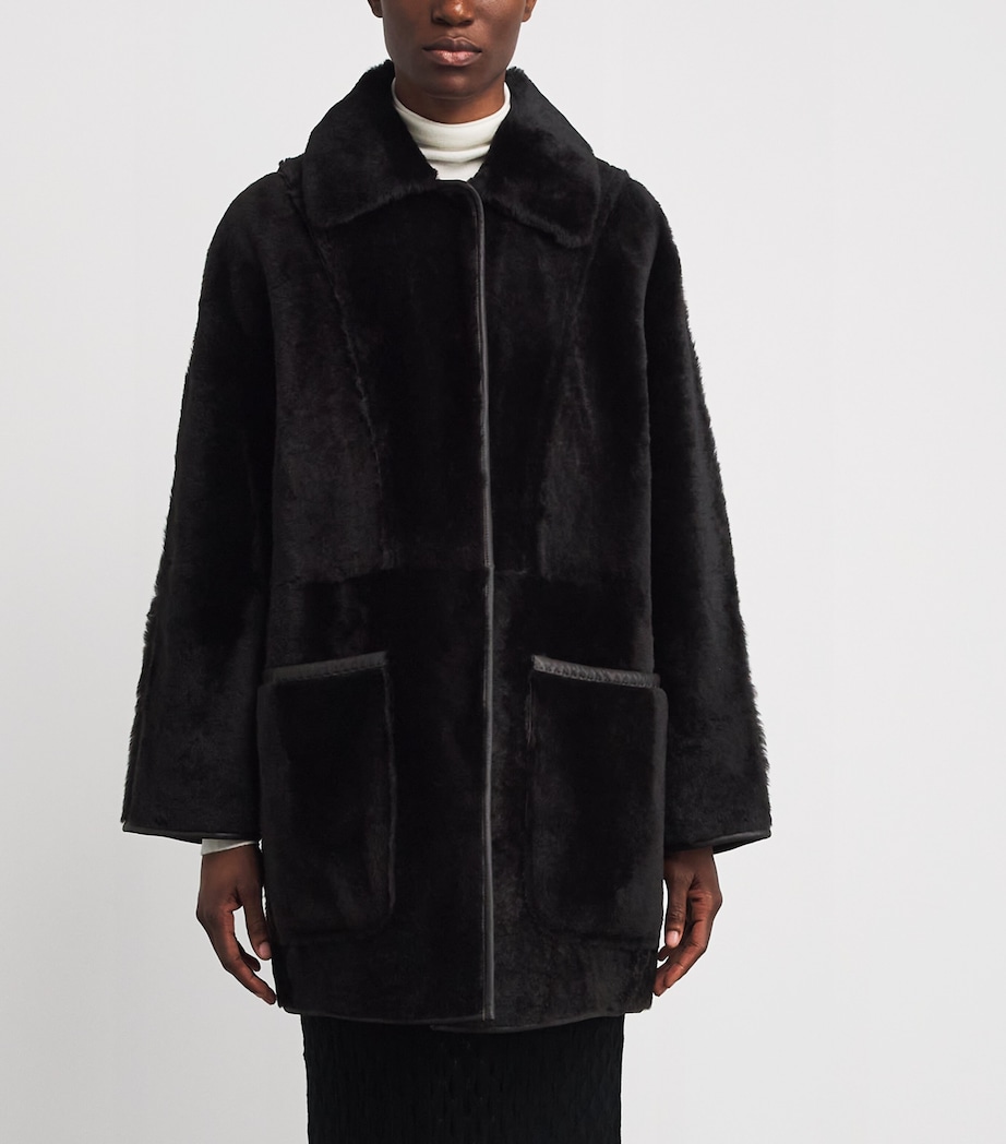 Ram Shearling Reversible Coat DARK BROWN Image 3