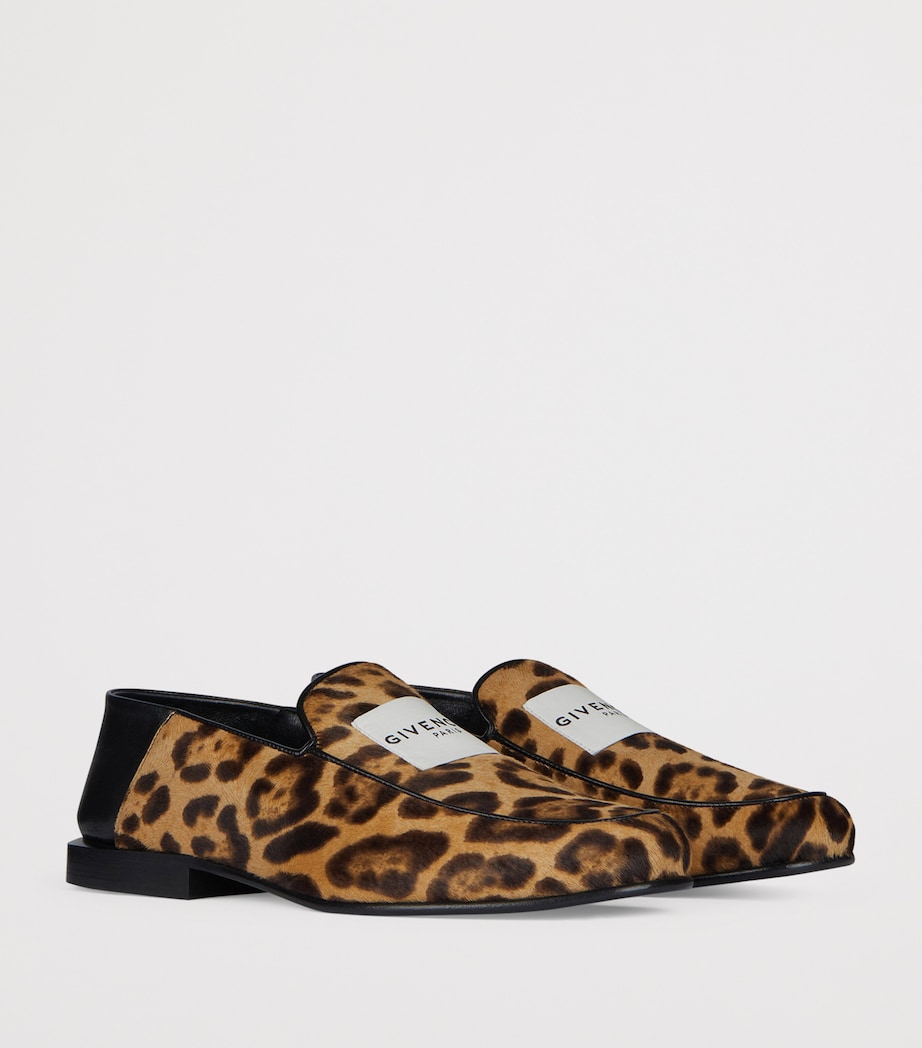 Leopard Print Label Loafers BLACK/BEIGE Image 2