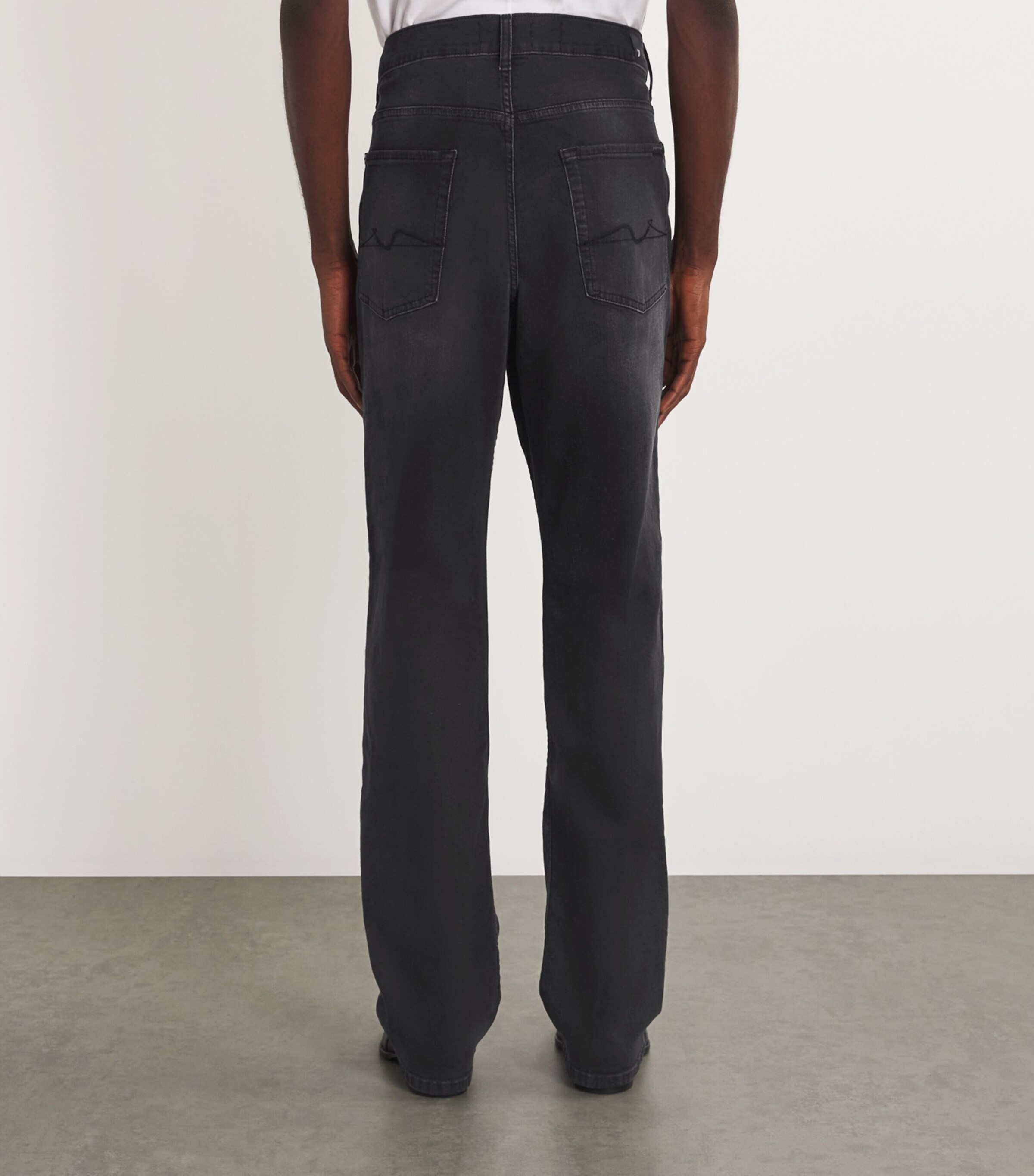 7 For All Mankind Mens Austyn Straight Jeans Black Image 4