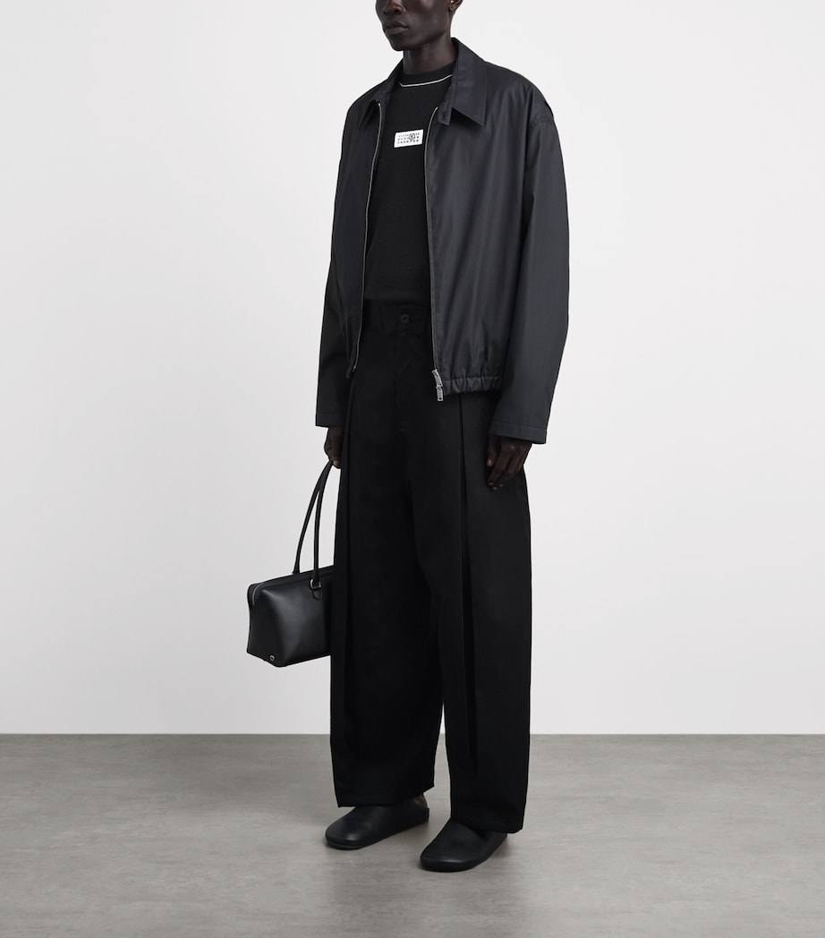 MM6 Maison Margiela Mens Virgin Wool-Blend Numeric Tab Sweater Black Image 2