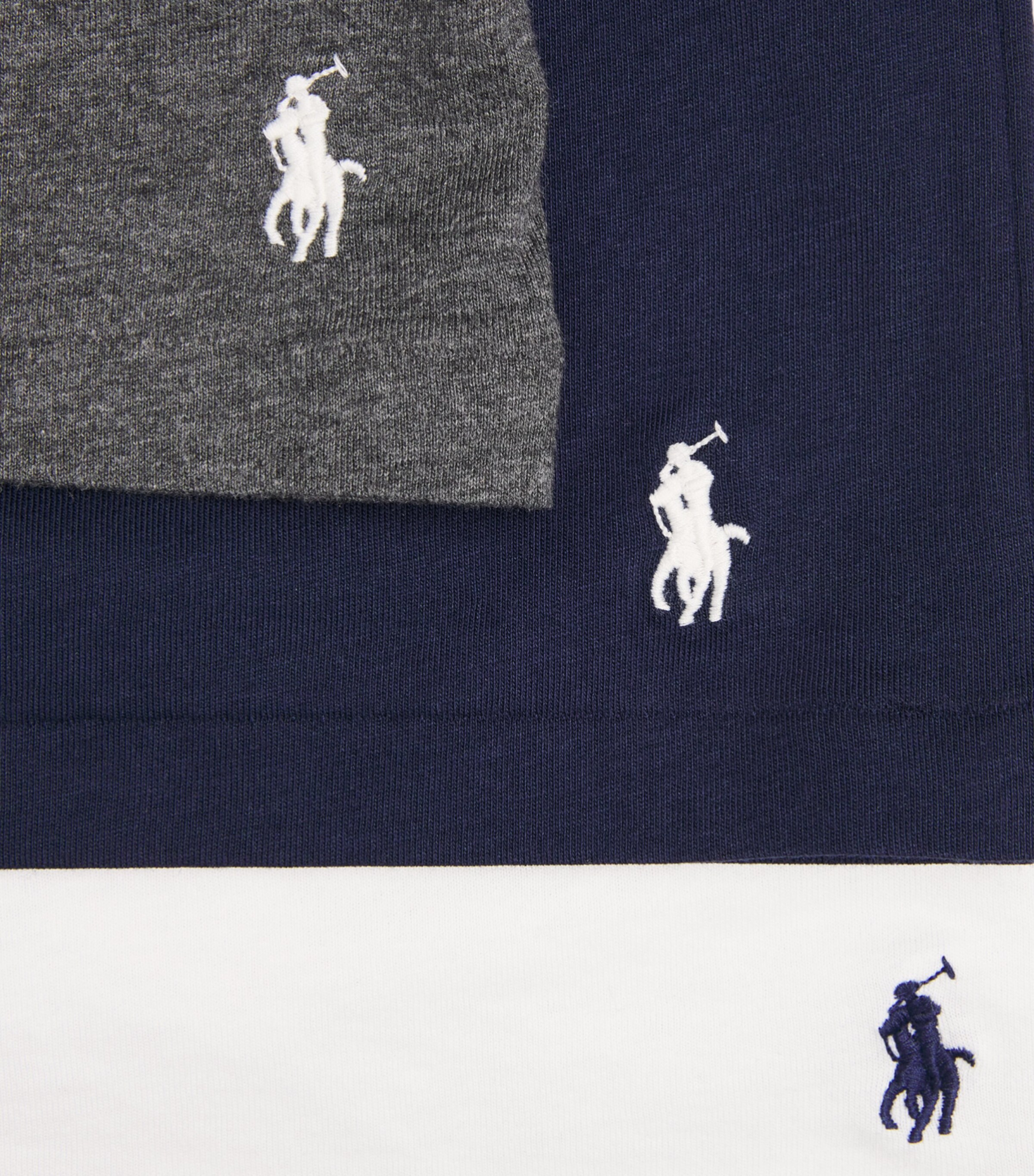 Polo Ralph Lauren Mens Cotton Classic T-Shirts (Set of 3) Nv/brcl Htr/wht Image 6