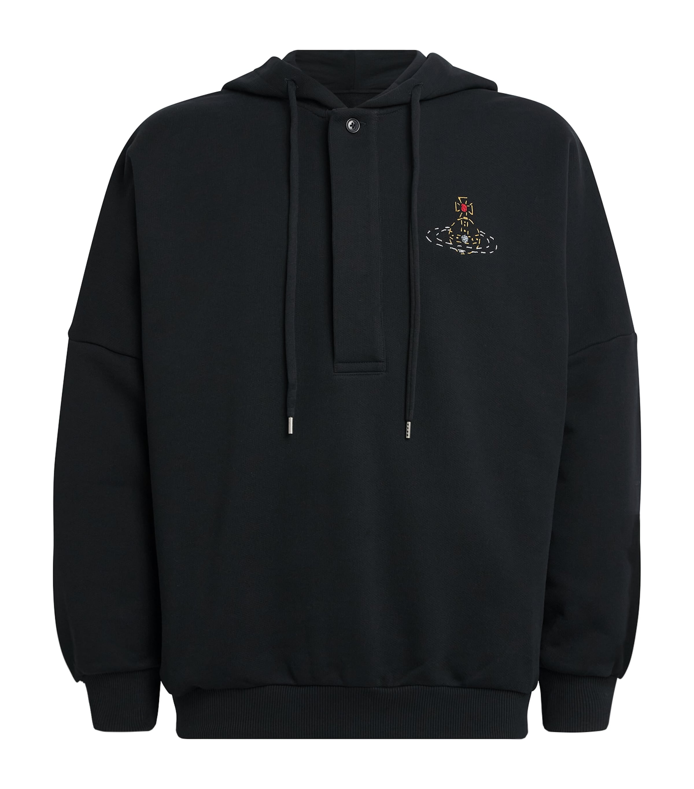 Vivienne Westwood Mens Cotton Batwing Hoodie Black Image 1