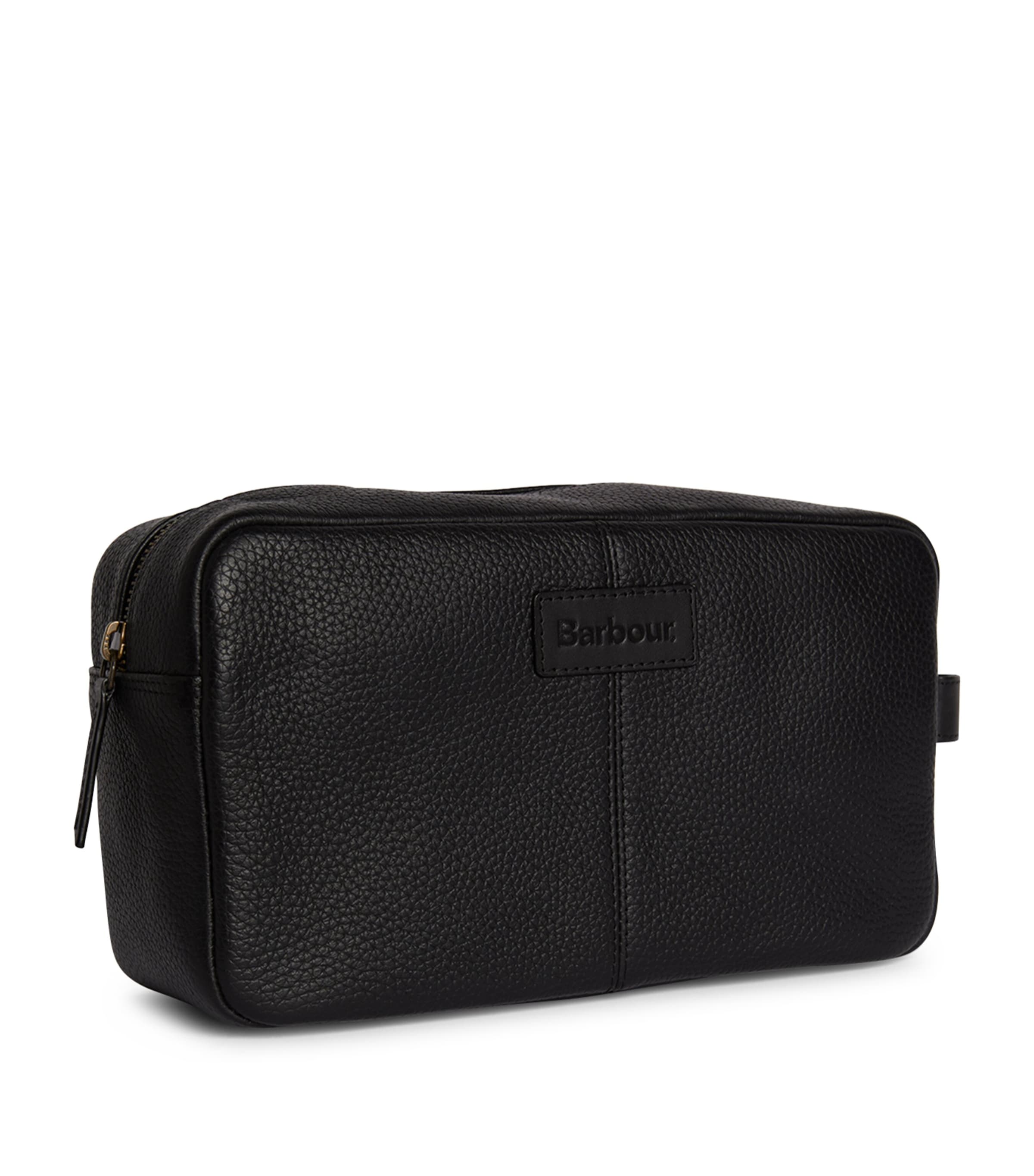 Leather Highgate Wash Bag BLACK Image 3