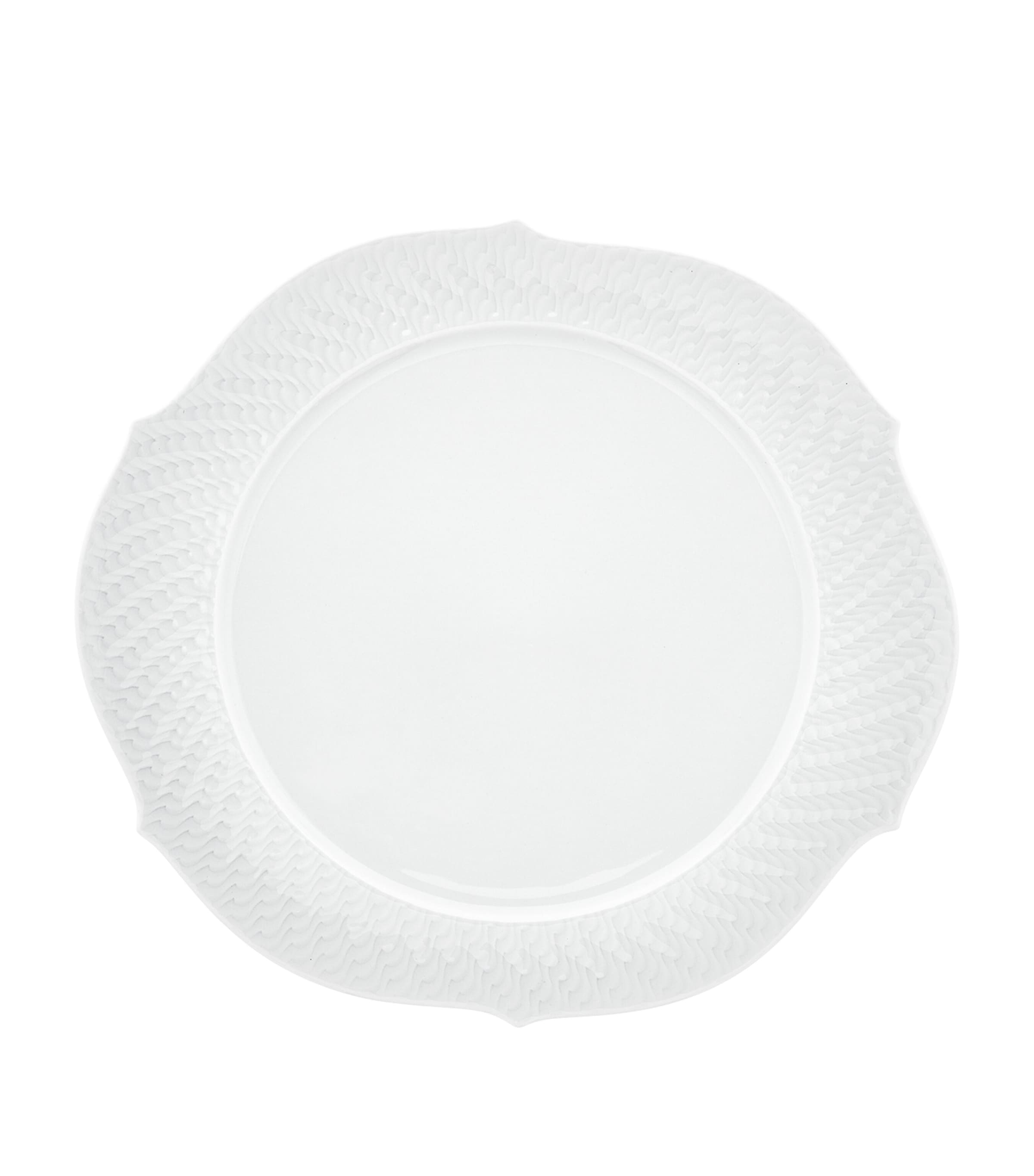 Meissen Porcelain Waves Relief Cake Platter In White