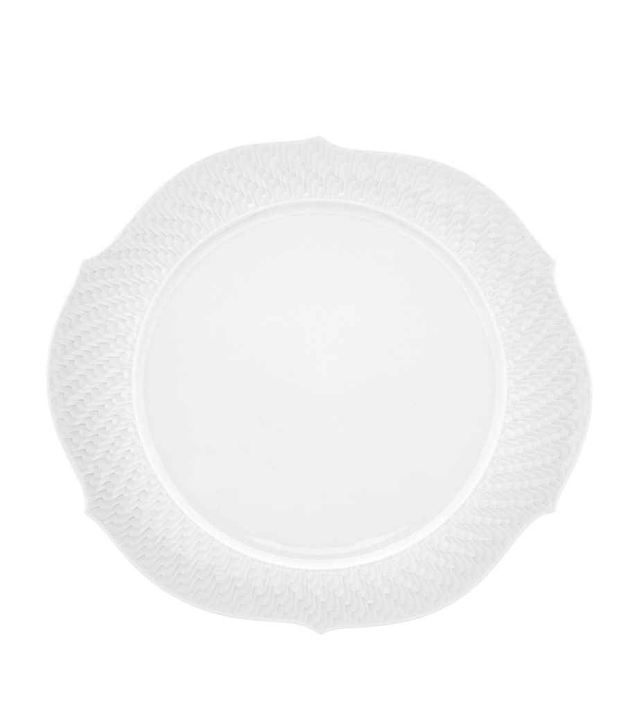 Porcelain Waves Relief Cake Platter (26.5cm) WHITE Image 1
