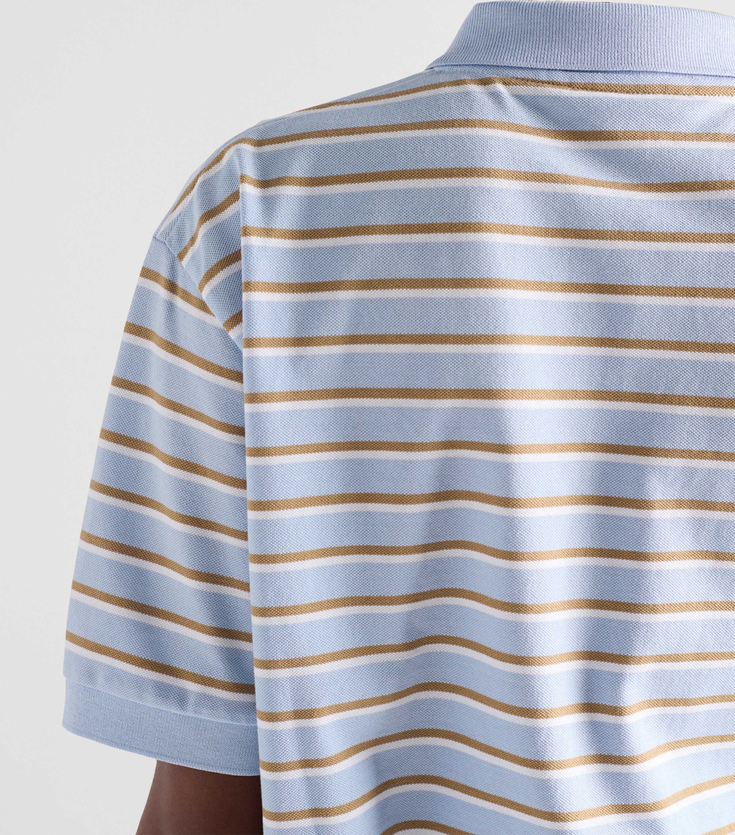 Stripe Cropped Polo Shirt F0KO4 Image 6