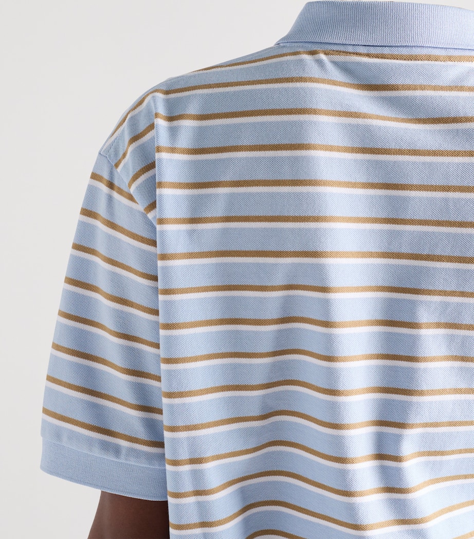 Stripe Cropped Polo Shirt F0KO4 Image 6