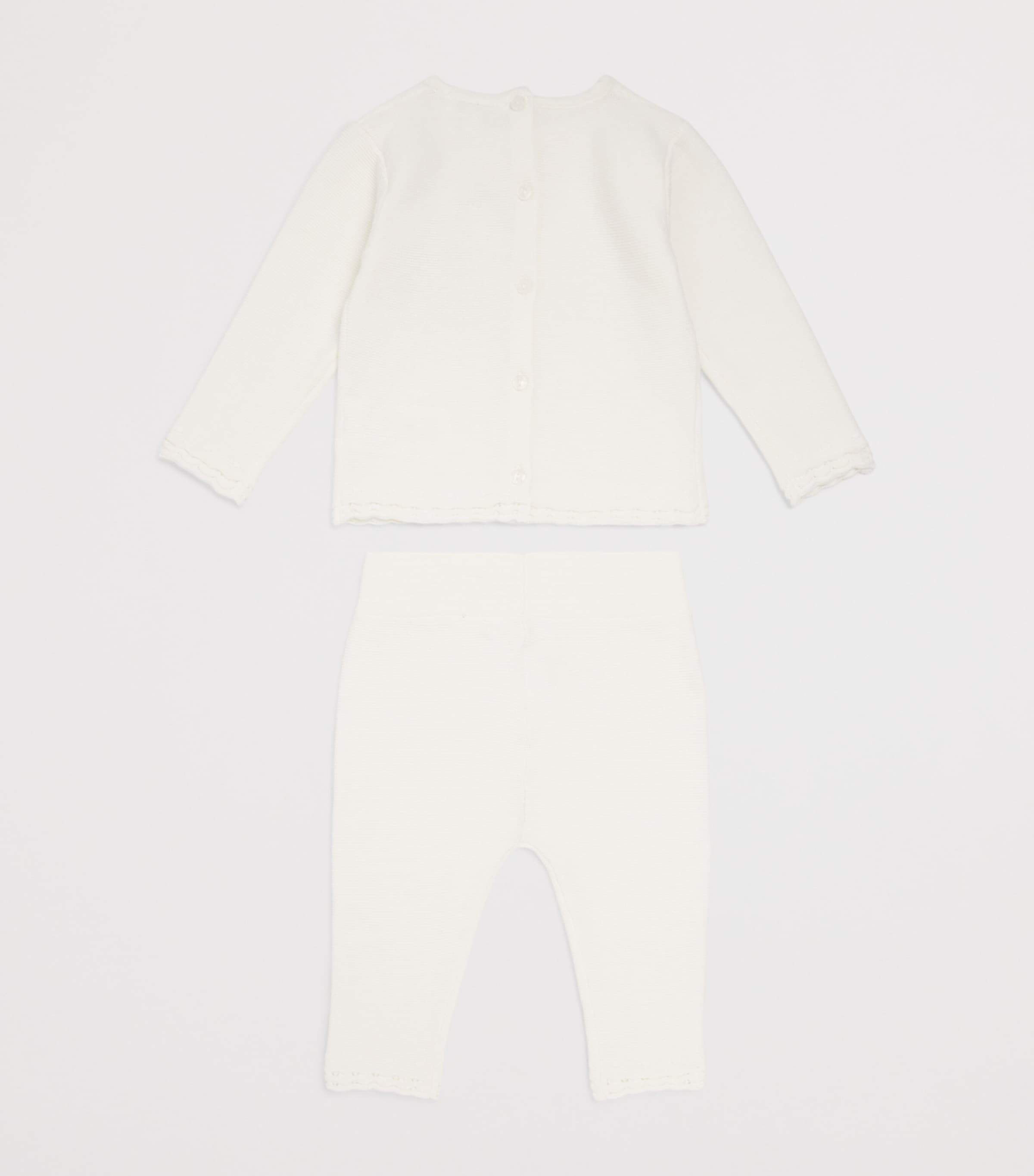 Cotton Knitted Top and Leggings Set (1-24 Months) 13NACRE Image 2