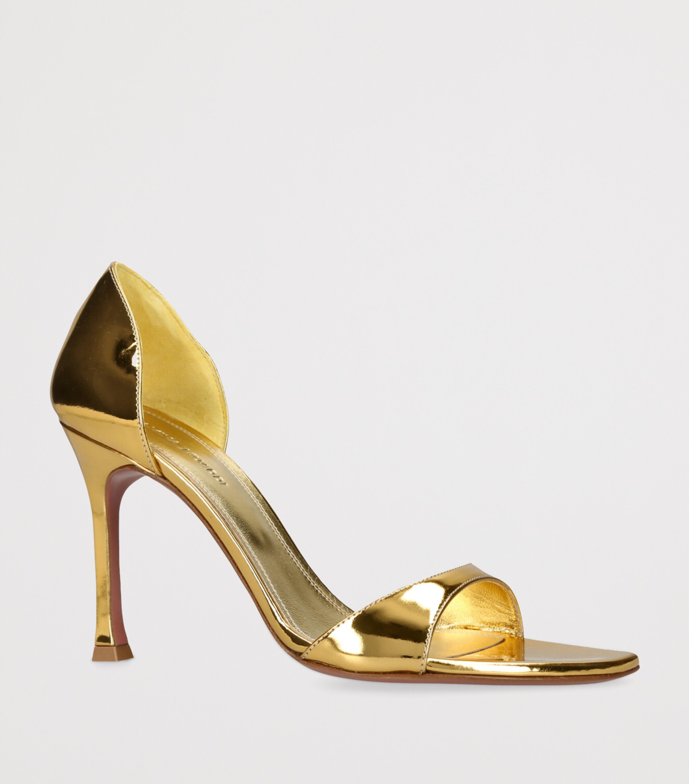 サンダル・ミュール AMINA MUADDI AGNESE SANDALS IN PATENT LEATHER Agnese 95 patent leather sandals in black - Amina Muaddi