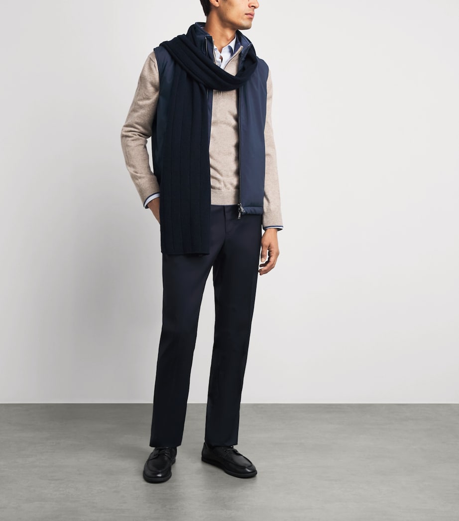 Paul & Shark Mens Padded Reversible Gilet Blue/ Cadet Blue Image 2