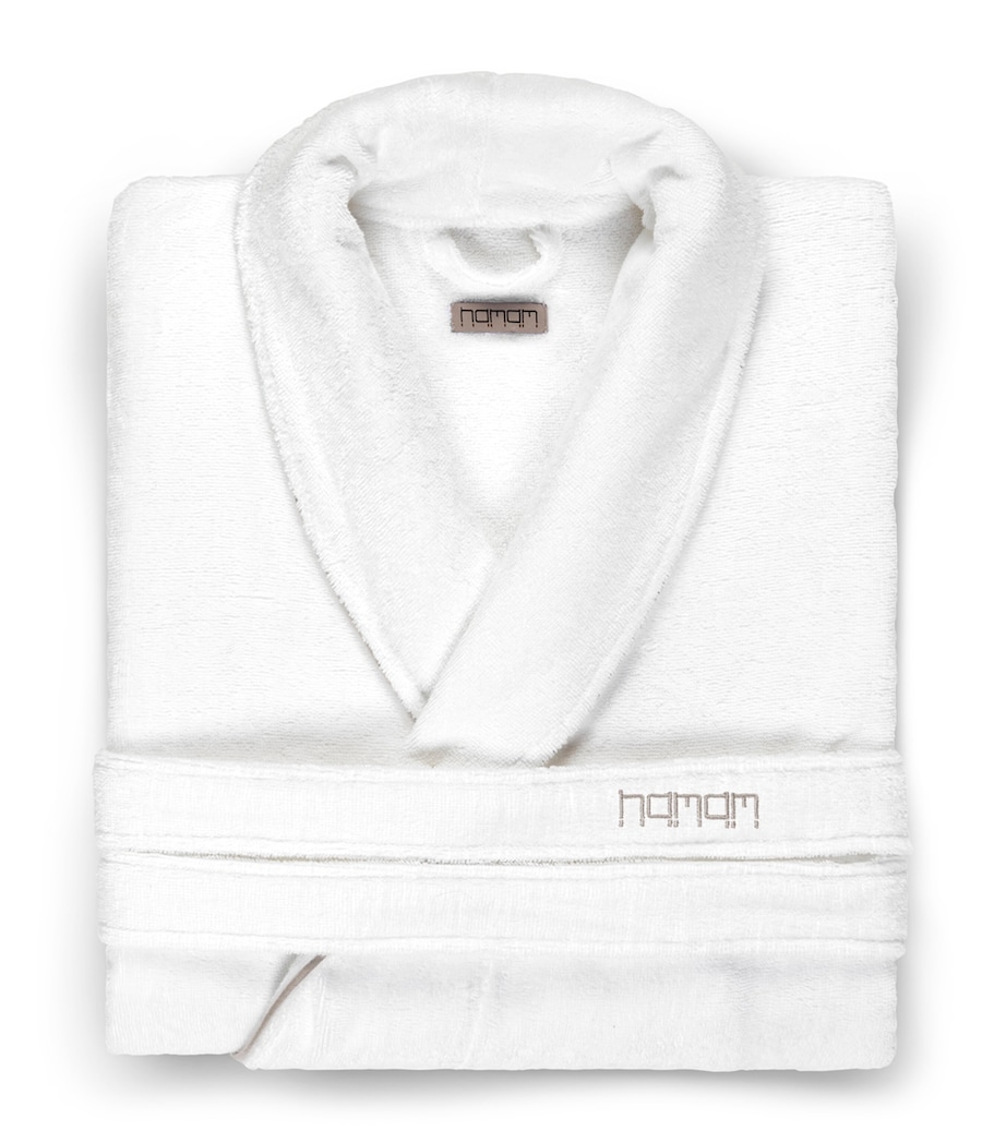 Cotton Pera Bathrobe WHITE/VAPOUR Image 1