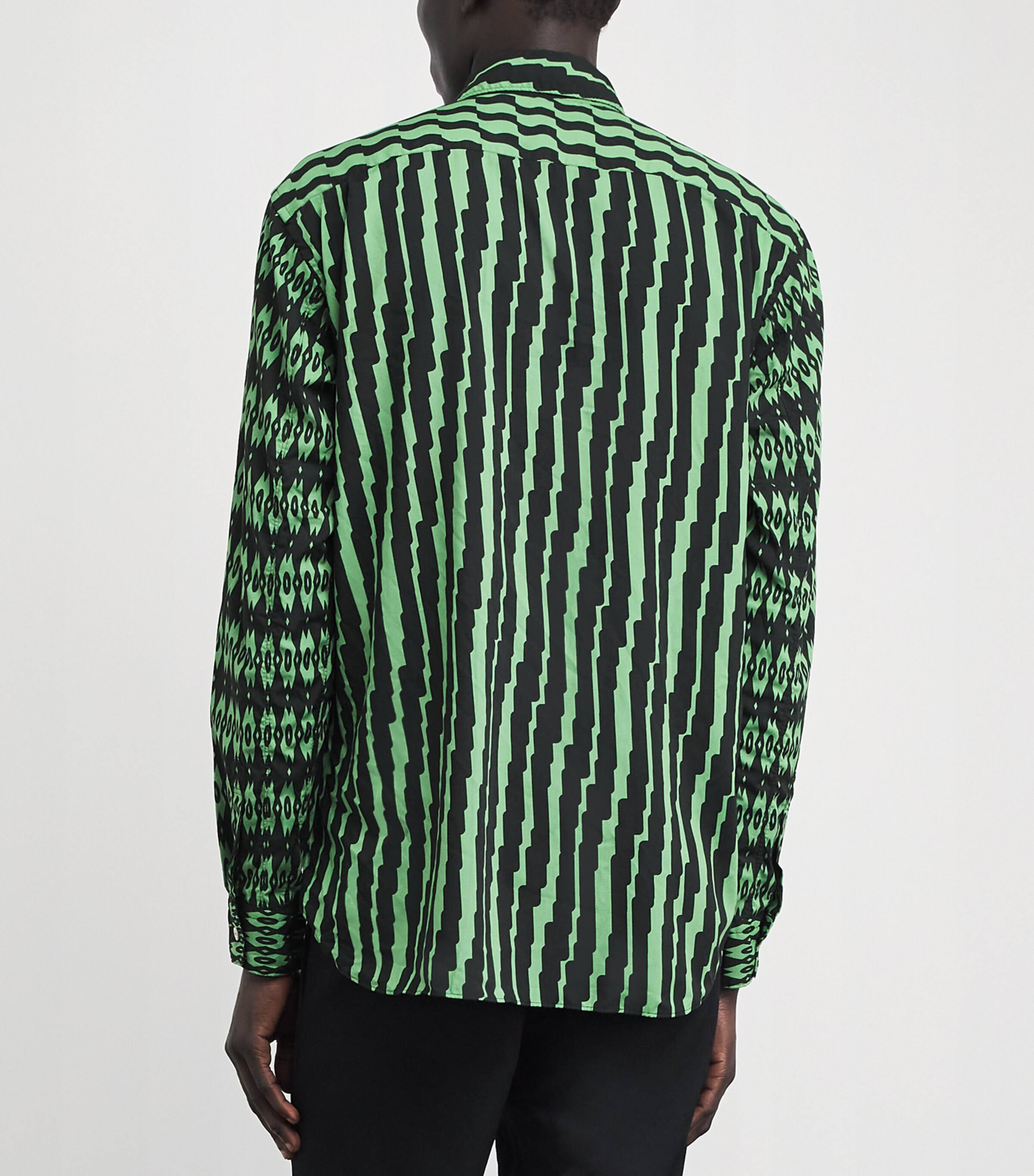 Comme Des Garçons Homme Plus Mens Printed Relaxed Shirt Green/black Image 5