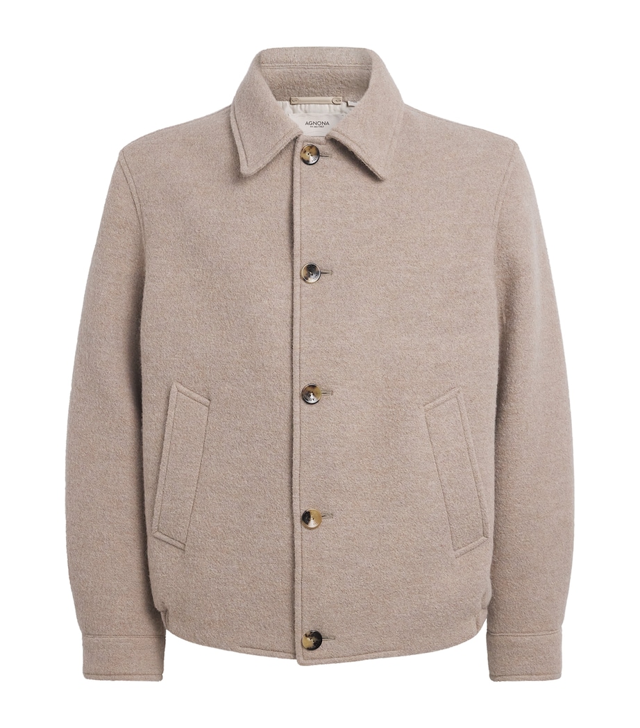 Agnona Mens Alpaca Pressed Spazzolino Overshirt Drk Beige Sesame Image 1