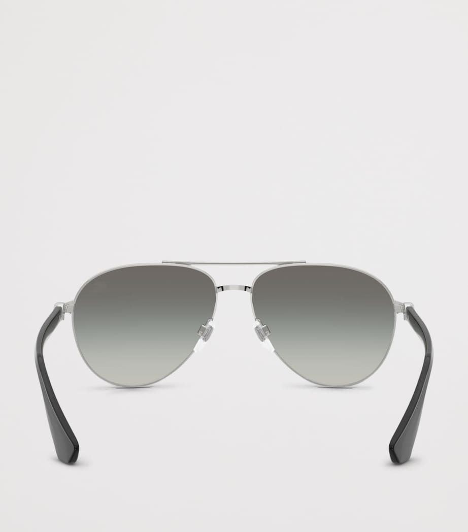 Burberry Metal BE3167 Pilot Sunglasses Silver Image 4