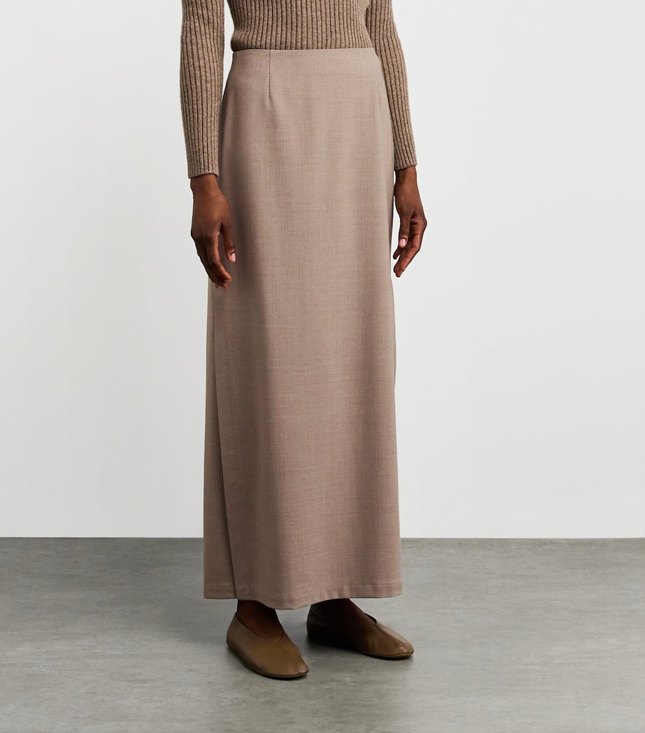Wool Column Maxi Skirt 0005962 HICKRY MLNGE Image 3