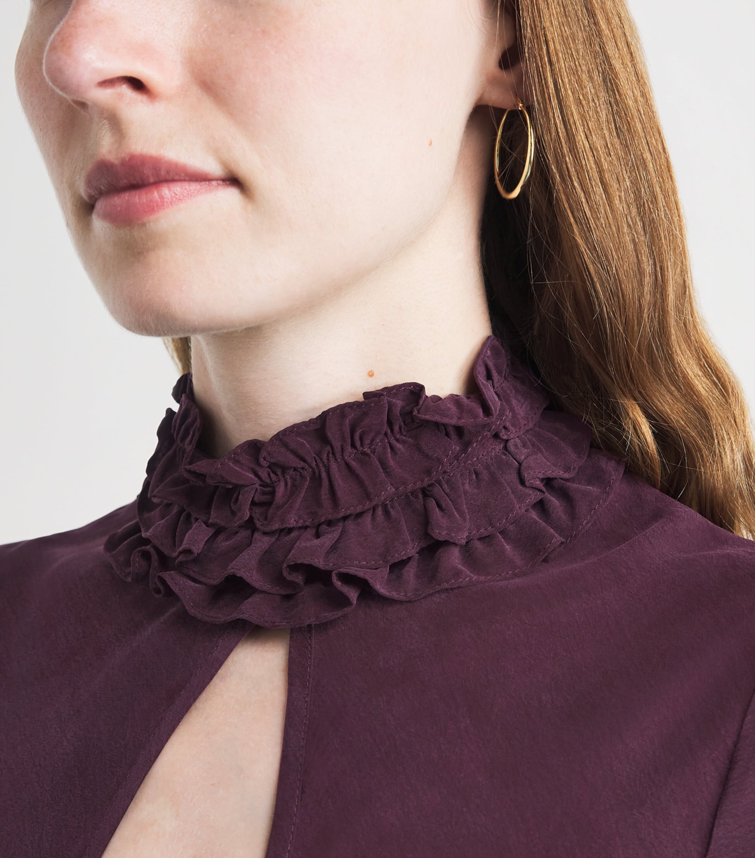 Claudie Pierlot Womens Teardrop-Detail Midi Dress Dark Dahlia Image 5