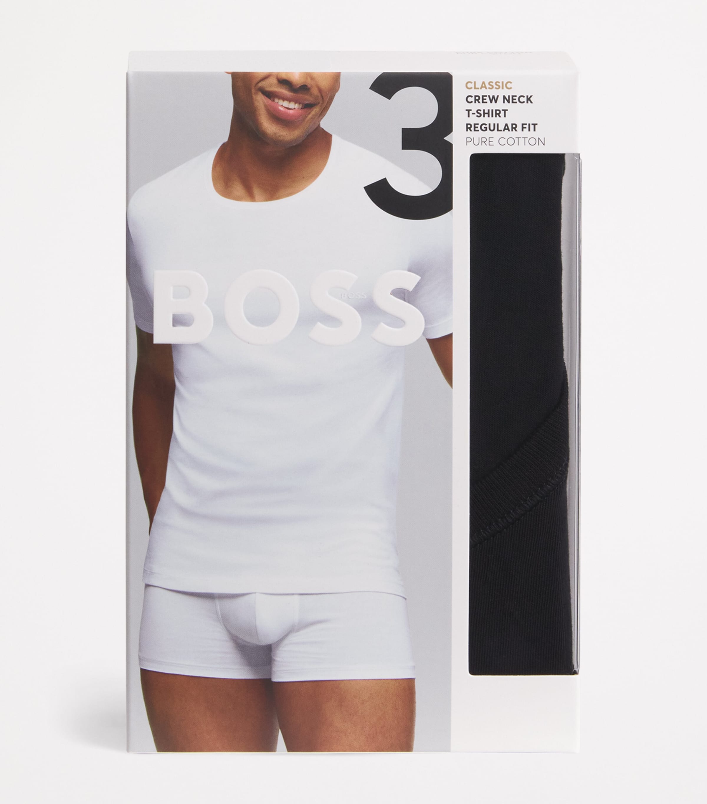 Cotton Logo T-Shirt (Pack of 3) 001-BLACK Image 4