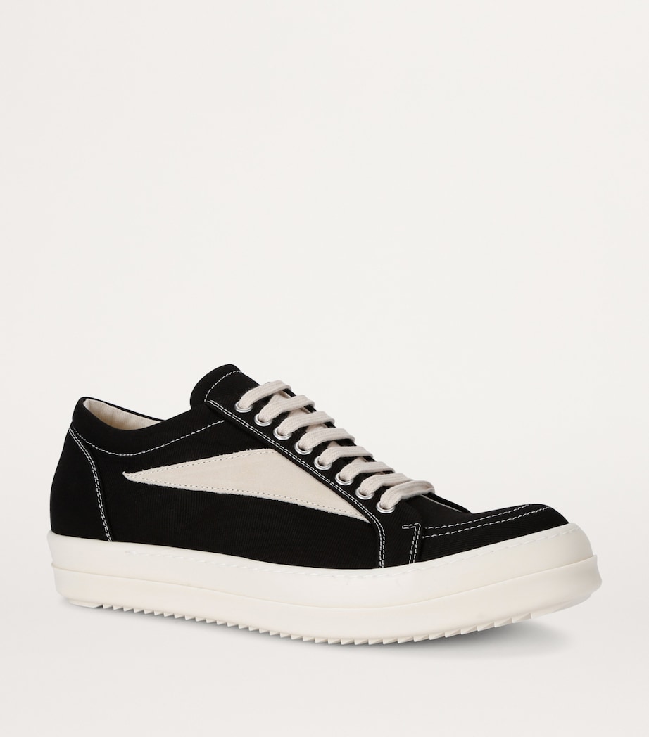 Rick Owens Black Canvas Vintage Low-Top Sneakers Harrods UK