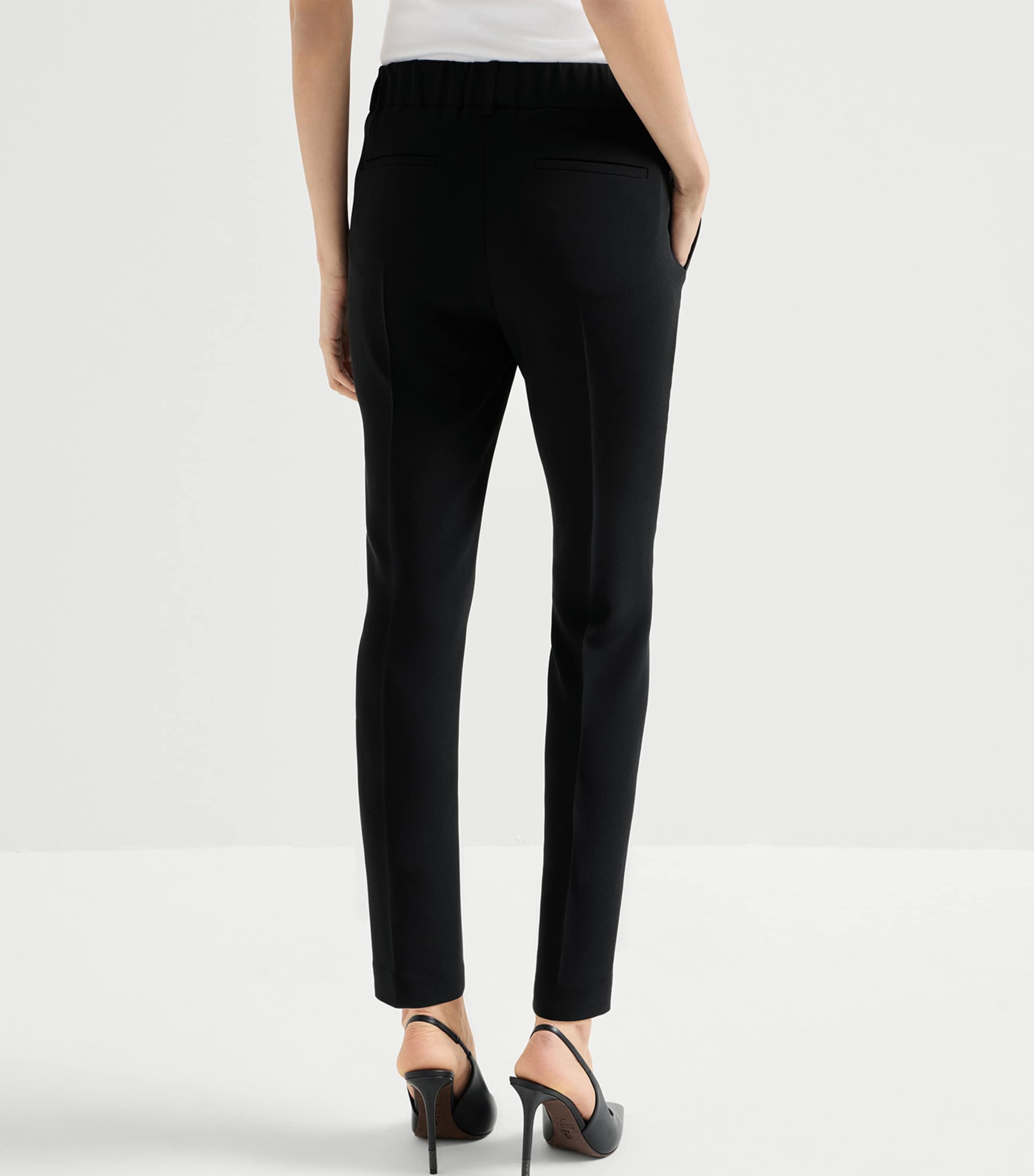 Brunello Cucinelli Womens Crepe Slim Trousers Image 5