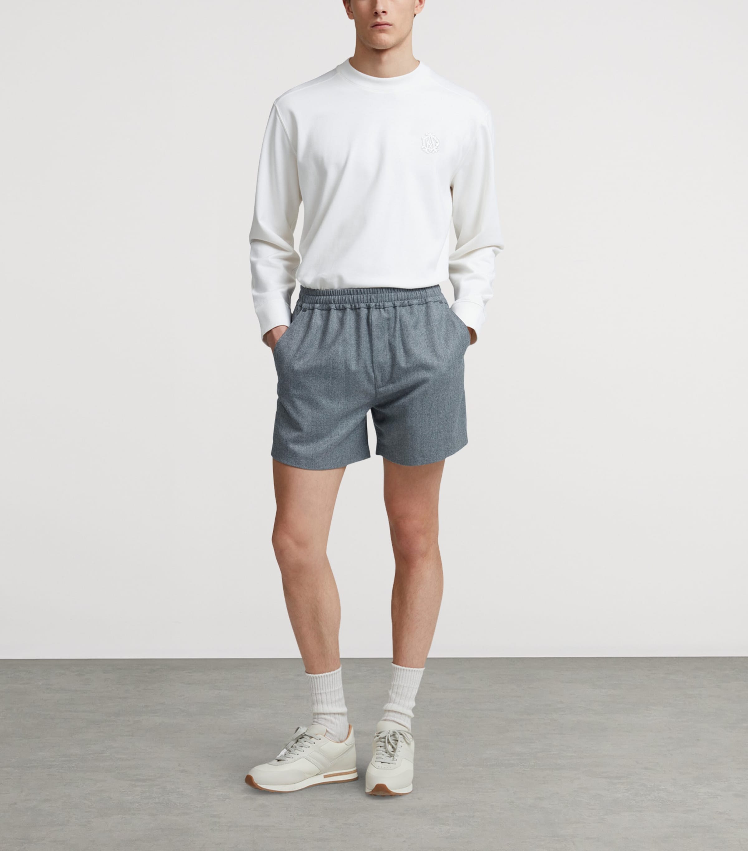 Cashmere-Cotton Logo Sweatshirt 127NATURAL WHITE Image 2