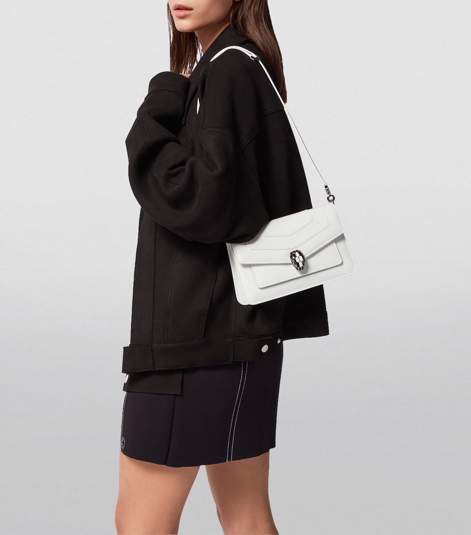 Serpenti Forever East-West Shoulder Bag WHITE Image 8