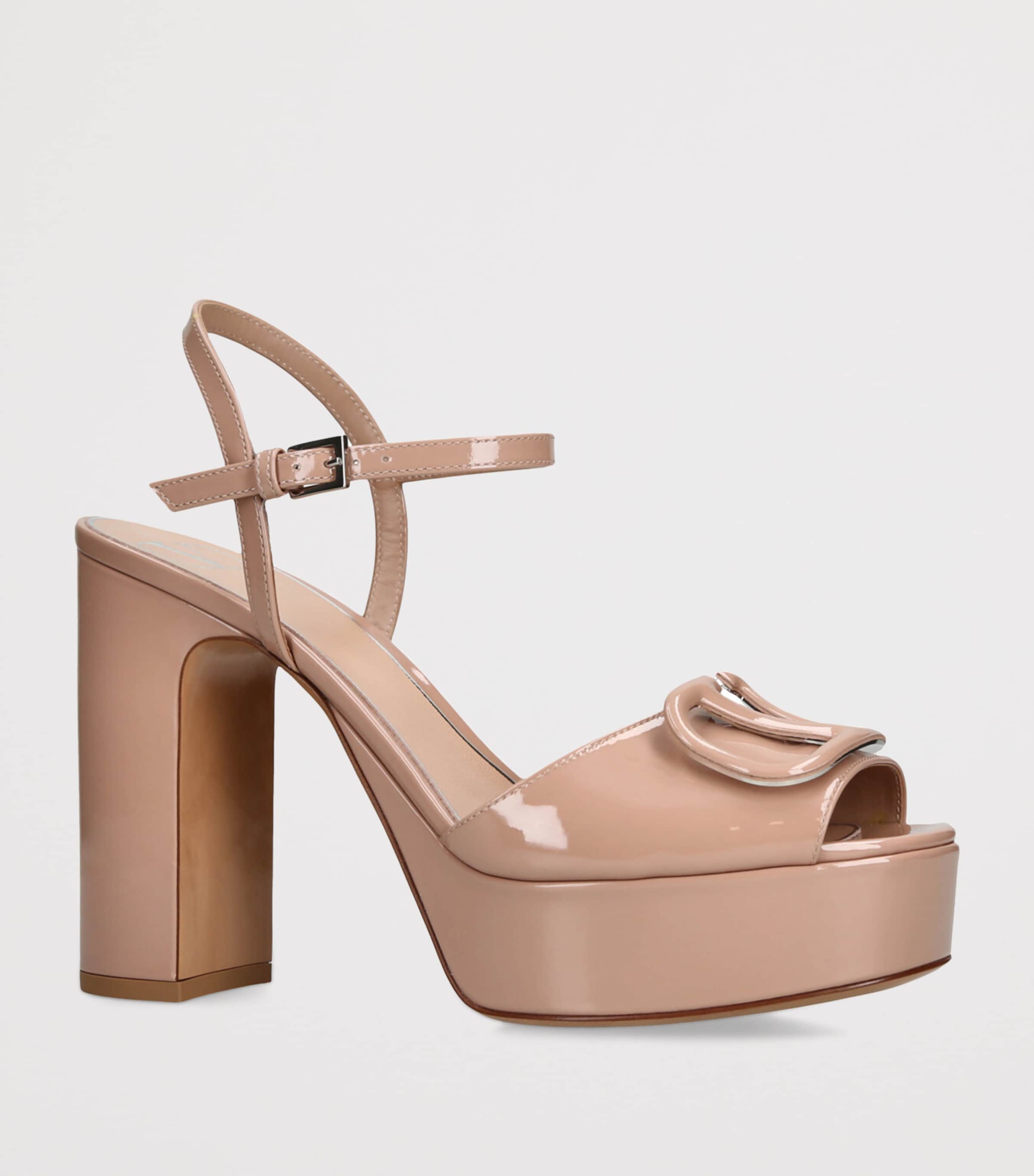 Patent Leather VLogo Signature Platform Sandals 115 BLUSH Image 3