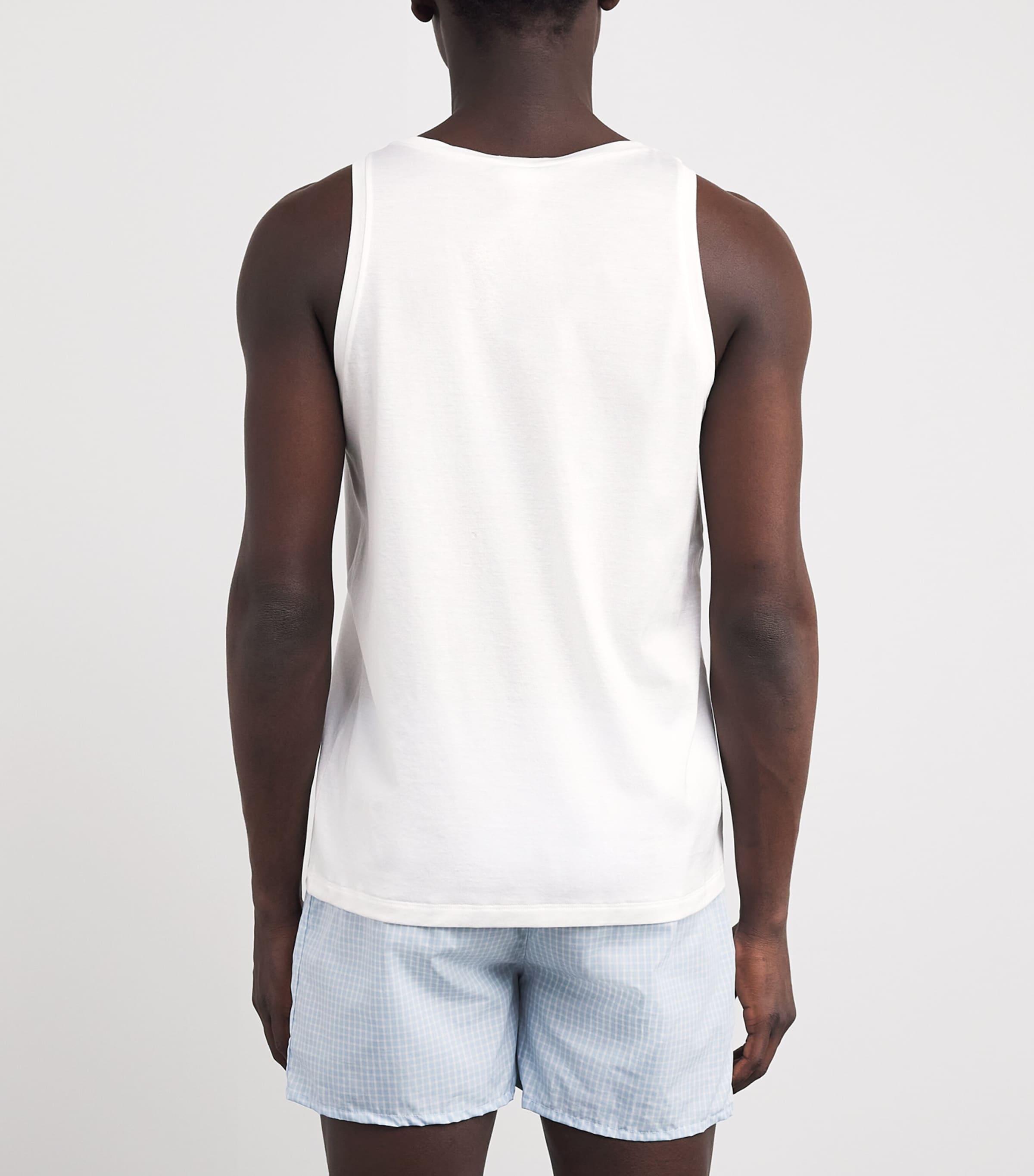 Cotton Sporty Vest 0101 WHITE Image 4