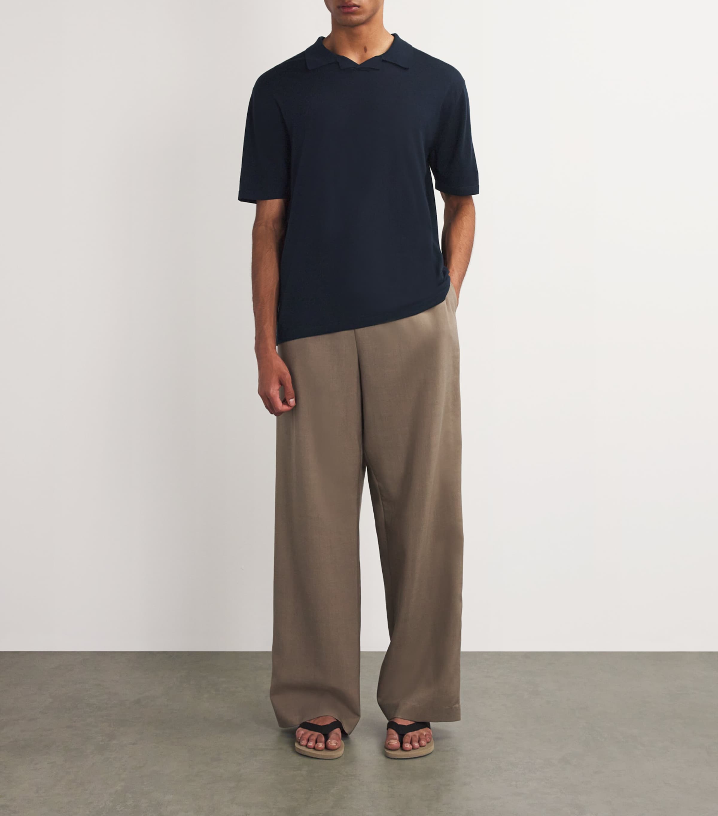 Mauro Compact Wool Polo Shirt DARK NAVY Image 2