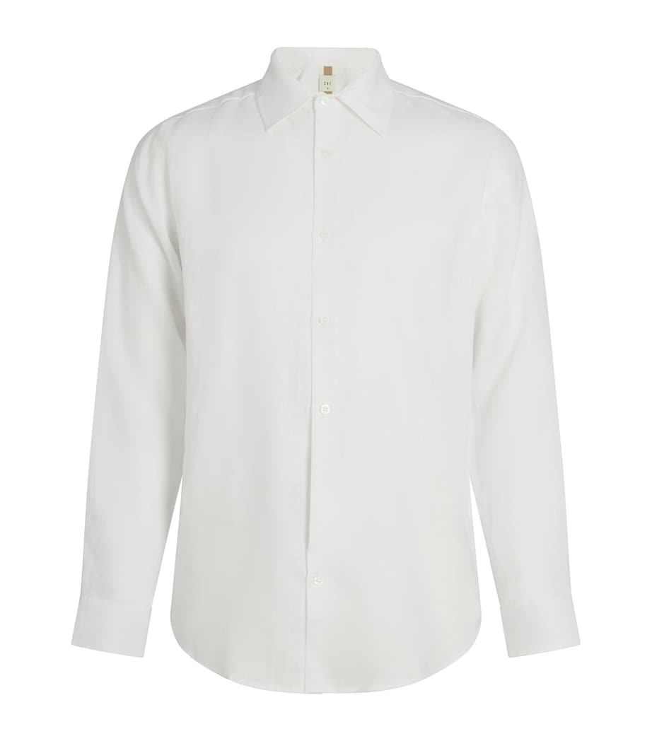 Linen Slim Fit Shirt WHITE Image 1