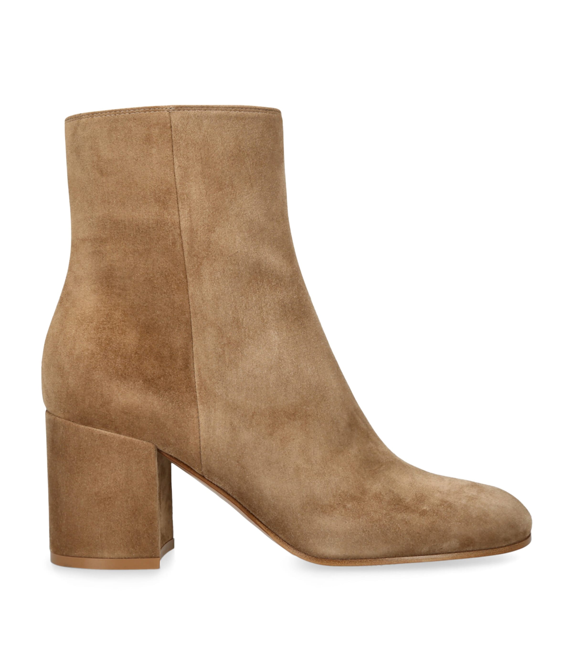 Gianvito Rossi 70mm Joelle Suede Block-heel Boots In Brown