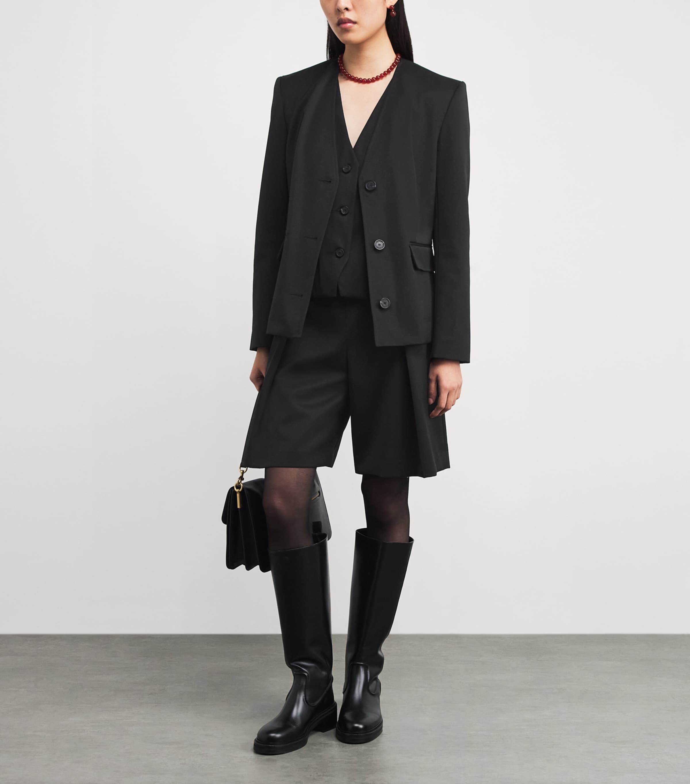 Claudie Pierlot Womens Collarless Blazer Black Image 2