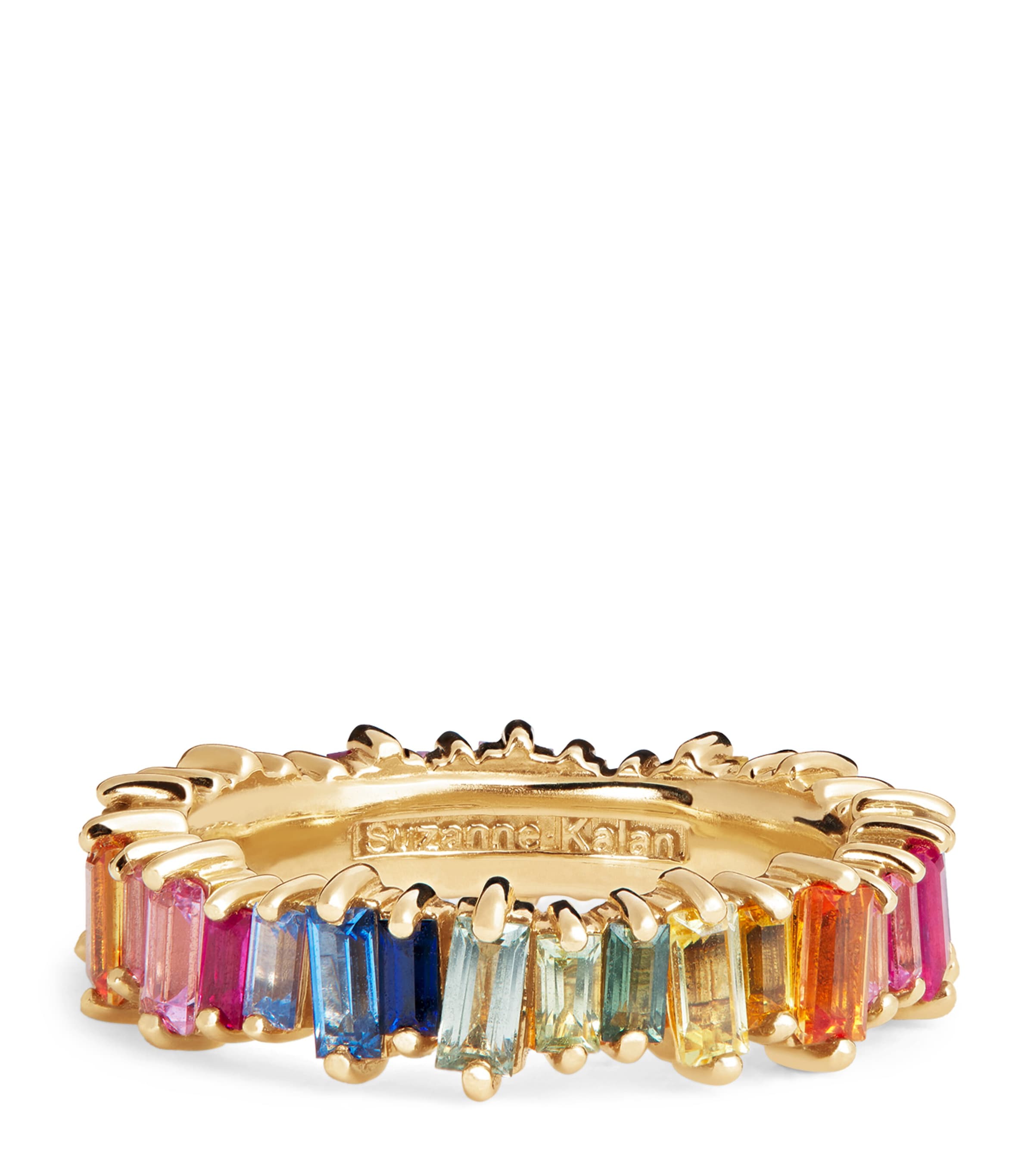 Suzanne Kalan Yellow Gold and Rainbow Sapphire Bold Eternity Ring | Jewellery & Watches New In | Fine Jewellery | Fine Rings | Bands | Designers | Suzanne Kalan