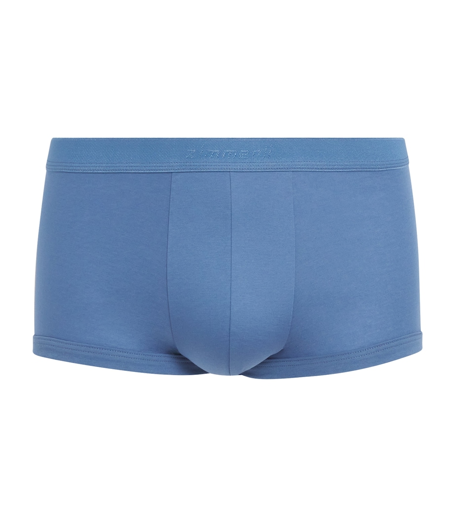 Zimmerli Mens Sea Island Cotton Boxer Briefs Blue Horizon Image 1