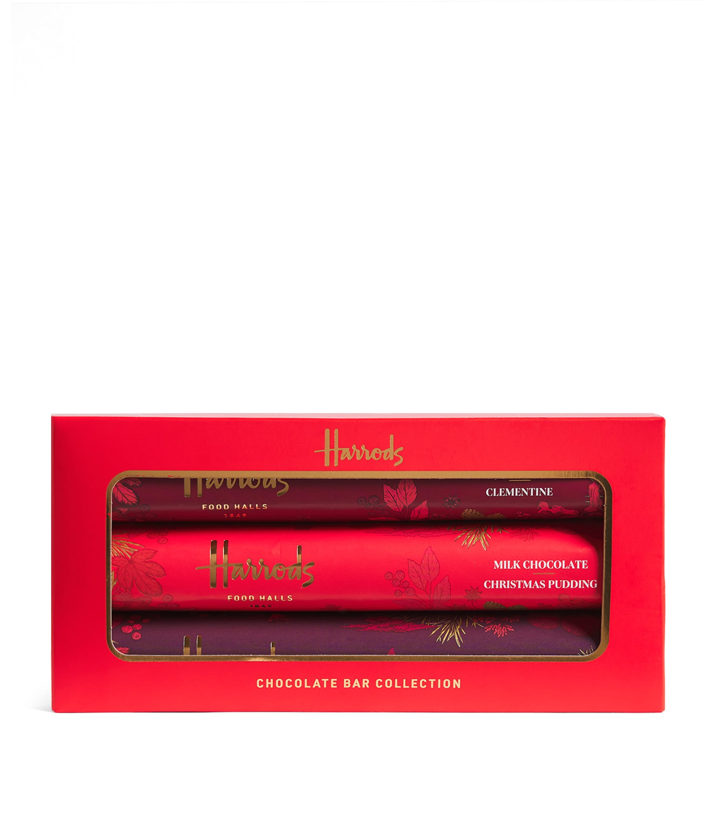 Harrods Festive Chocolate Bars Trio (3 x 85g) | Christmas | Designers | Harrods | Food | Chocolates | Chocolate Bars | Free From | Vegetarian | Halal | Harrods Chocolaterie