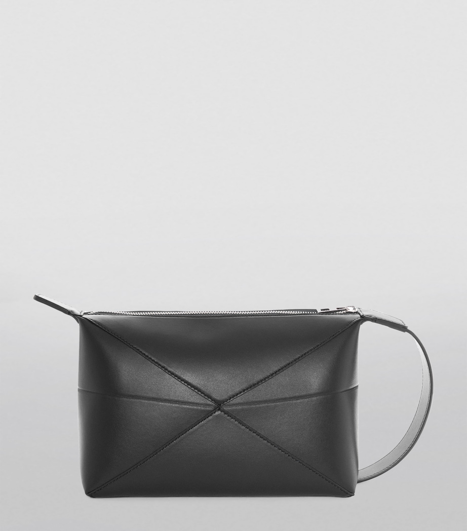 LOEWE Puzzle Fold Wash Bag Black Image 2