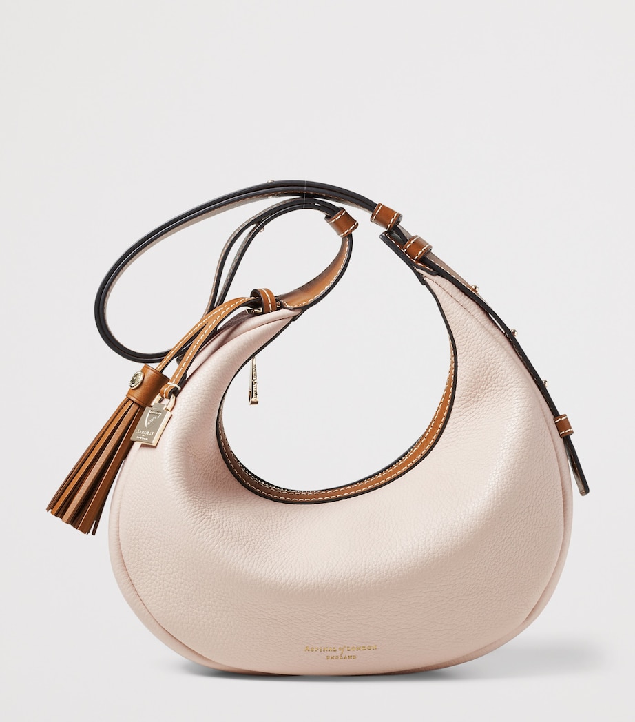 Aspinal Of London Small Leather Soho Crescent Shoulder Bag Neutral Image 2