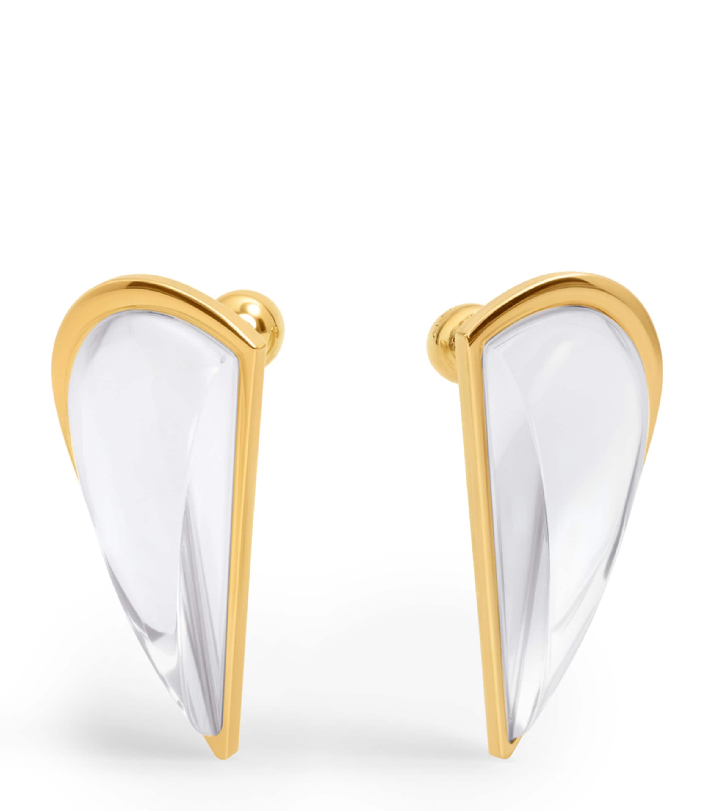 Alaïa Resin-detail Demi Le Coeur Bombe Earrings In Clear
