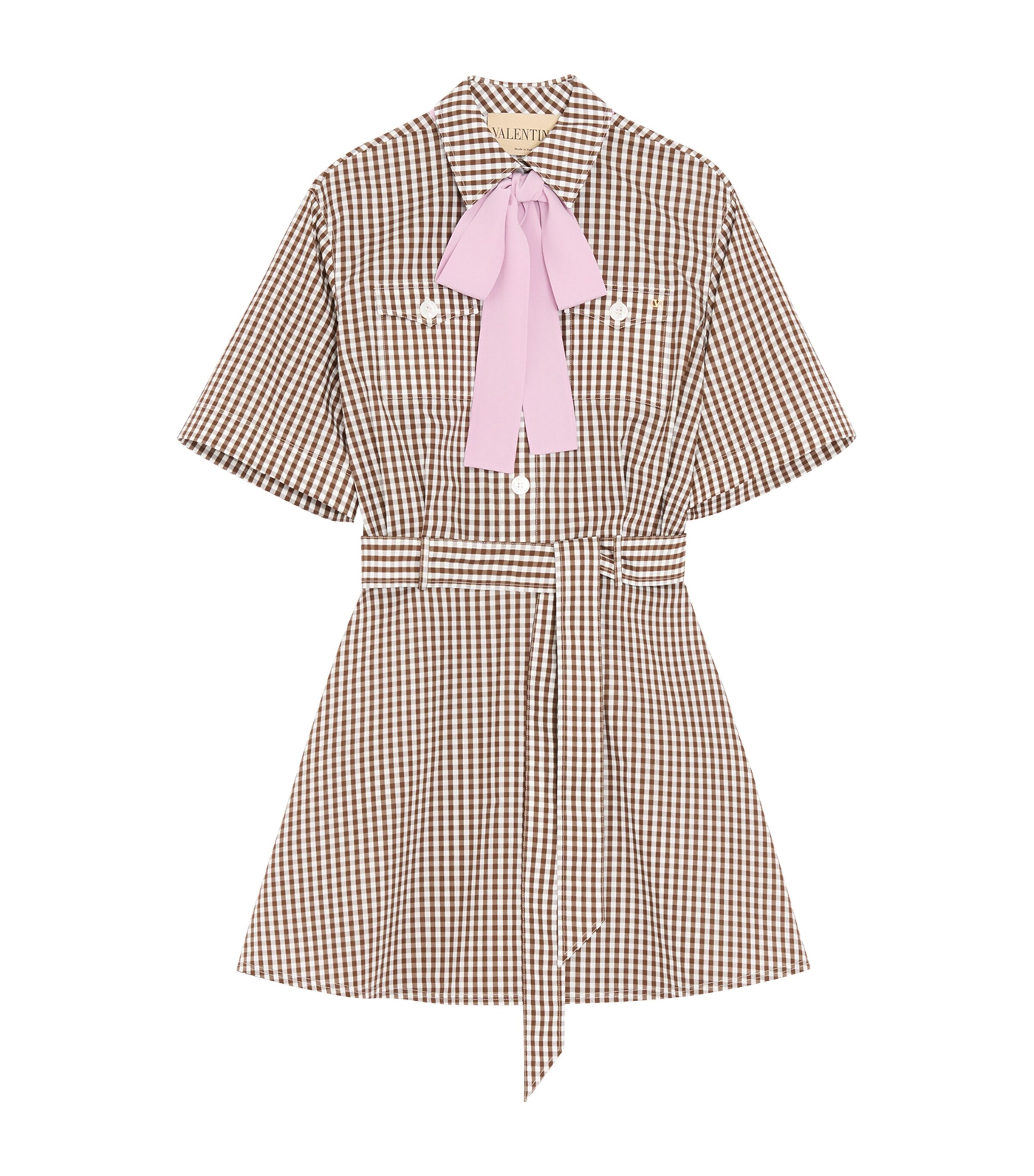 Valentino Womens Cotton Check Mini Dress Image 1